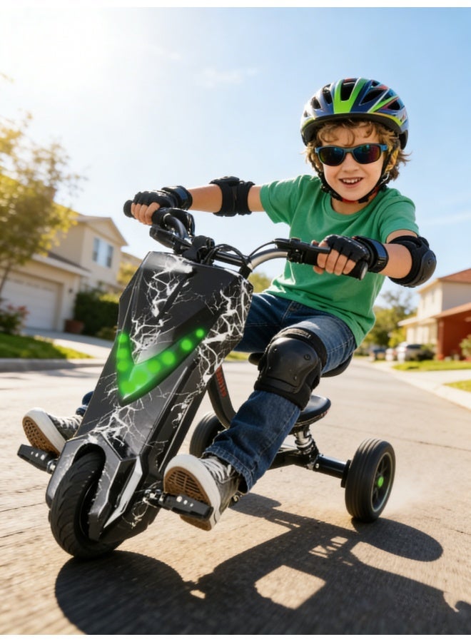 WAKYME 36V Electric Drift Tricycle for Kids, Adjustable Outdoor Sports Toy with 8-inch Anti-Slip Big Wheels, Dual Electric/Foot Pedal Modes, Suitable for 3-10 Years Old (8-Inch) - Image 2